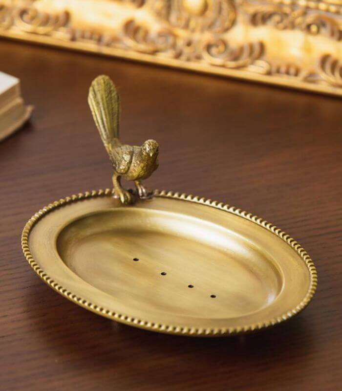 Vintage Seifenschale Schmuckschale Messing 15 cm