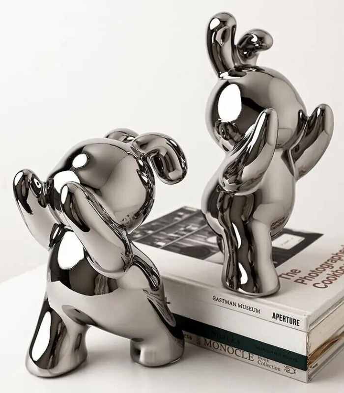 Set 2 Pcs Bunny Bookends Ceramic