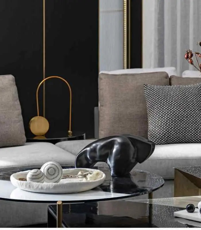 Modern Coral Texture Tray Decor Resin 36 cm White