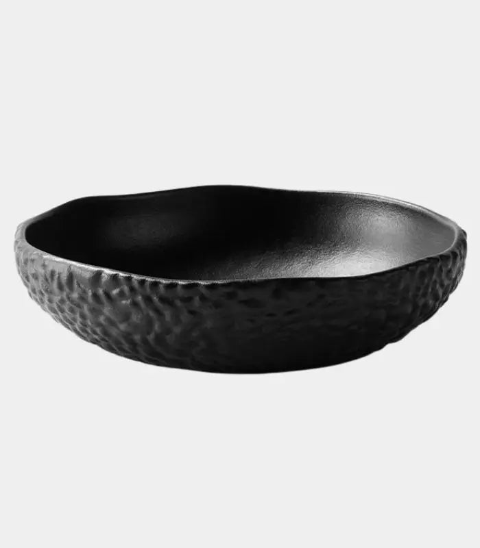 Celestina Ceramic Bowl – Hammered Texture Design Black 24 cm