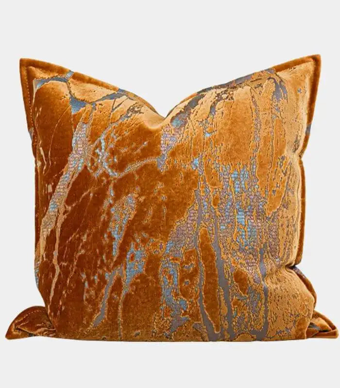 Belcanto Marbled Cushion Cover – Velvet & Woven Jacquard Design