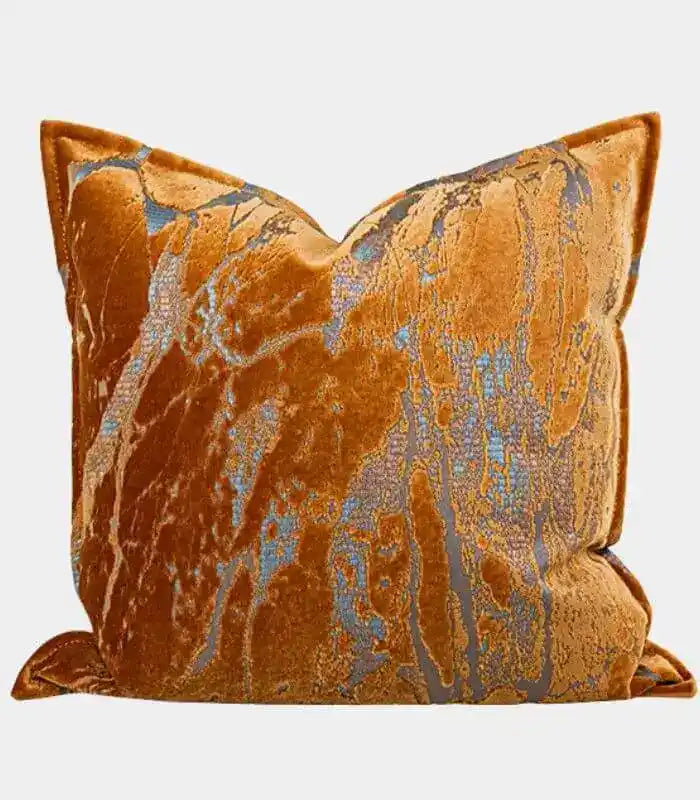 Belcanto Marbled Cushion Cover – Velvet & Woven Jacquard Design