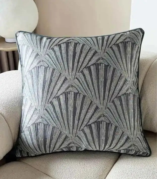Palais Art Deco Fan Cushion Cover | Designer Jacquard & Velvet Pillow Case 45cm x 45cm