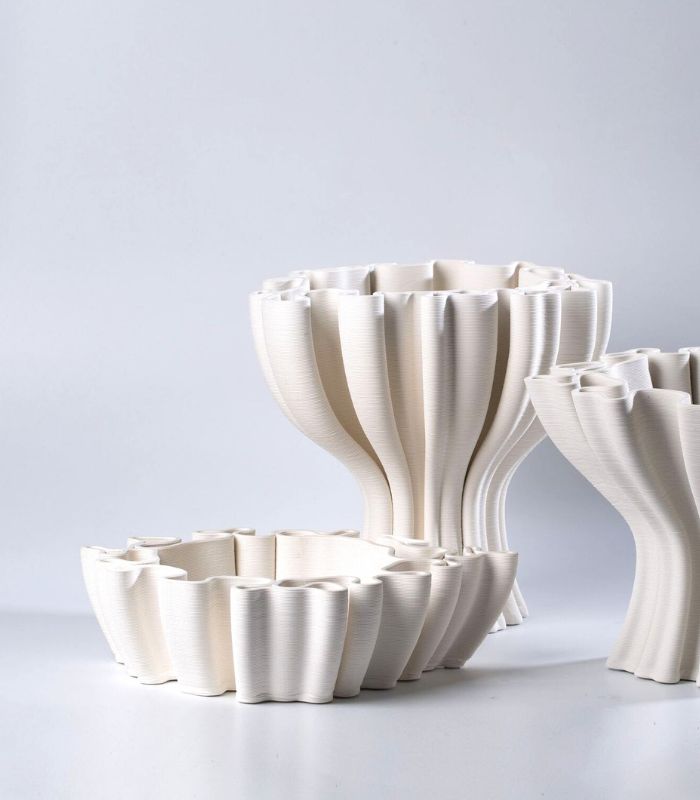 Large Ceramic Decorative Twist Bowl Centerpiece Bowl - Modern Design, 30 cm