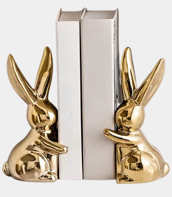 Set 2 Pcs Bunny Rabbit Ceramic Bookends 18 cm