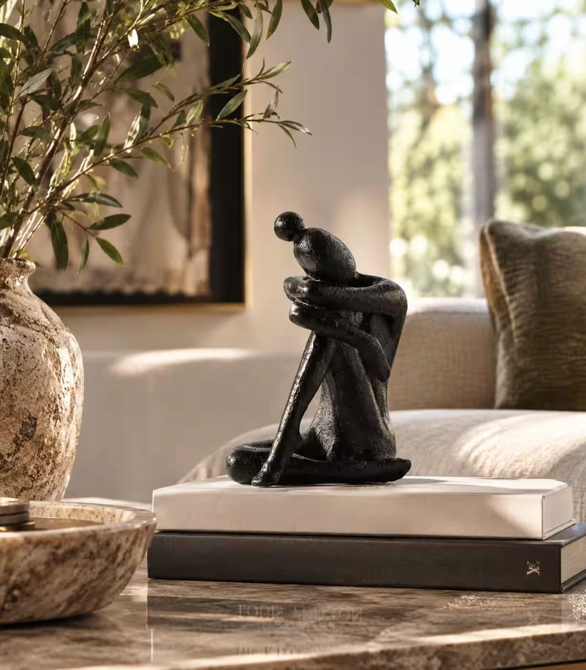 Reverie Decorative Sculptute – Handmade Resin Decorative Object Bookend 14 cm (5.51 in) Black
