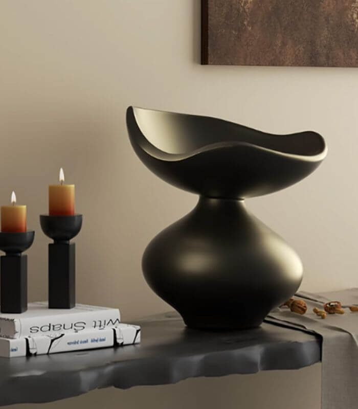 AETHER Modern Sculptural Bowl | Minimalist Wave Design Display Bowl 25 cm