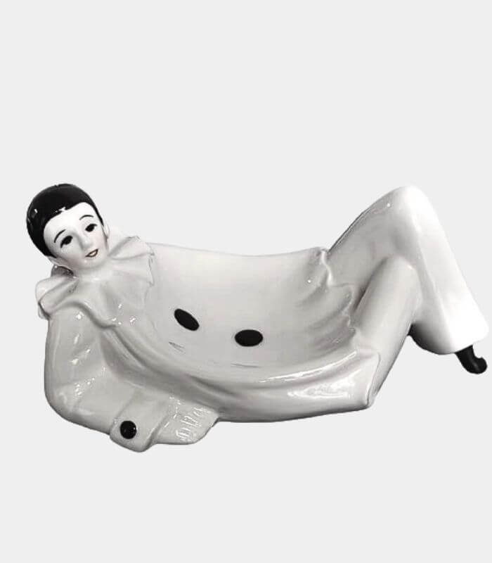 Pierrot Porcelain Trinket Dish – Hand-Painted Clown Ring Holder (23 cm / 9.06 inch)