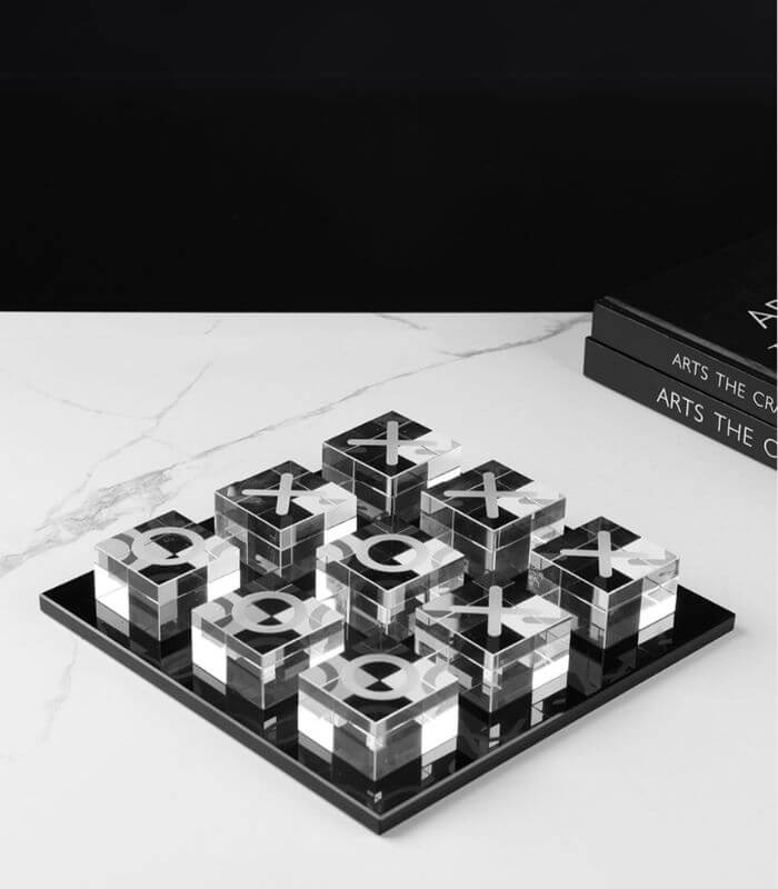 Tic Tac Toe Crystal Glass 23 cm
