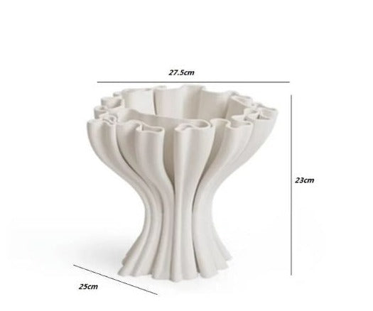 Table Top Vase Paloma White Ceramic 27 cm (10.6 in)