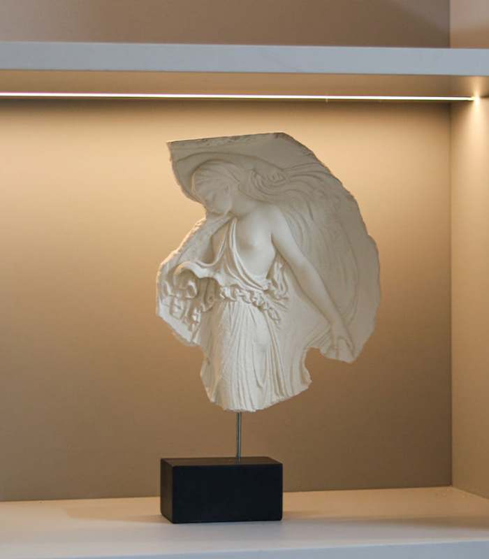 Elysian Grace Sculpture – Classical Fragment on Display Stand (35 cm / 13.8 in)
