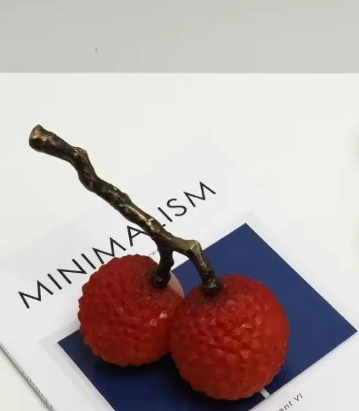 Lychee Fruit Decorative Sculpture – Resin Botanical Ornament