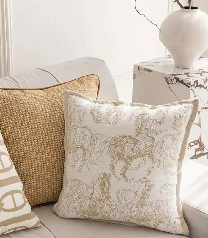 Equestrian Sketches – Toile Cushion Cover 45 x 45 cm (18x18in)