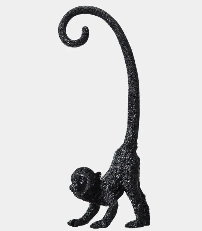 Black Resin Monkey Sculpture – Contemporary Decorative Figurine