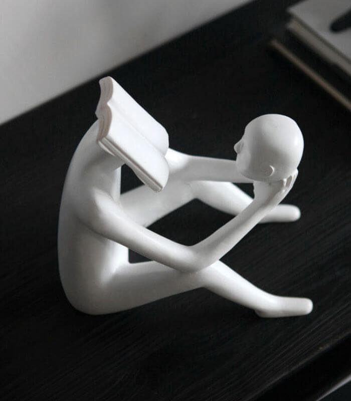 The Contemplation Resin Sculptures – Abstract Figurines in Black or White (22cm / 8.66")