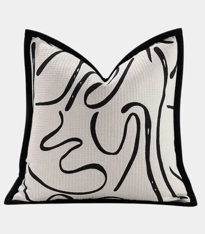 Kaia Abstract Line Cushion Cover – Contemporary Jacquard Design