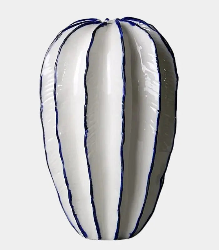 Ocean Star Vase Ceramic White Blue 20cm