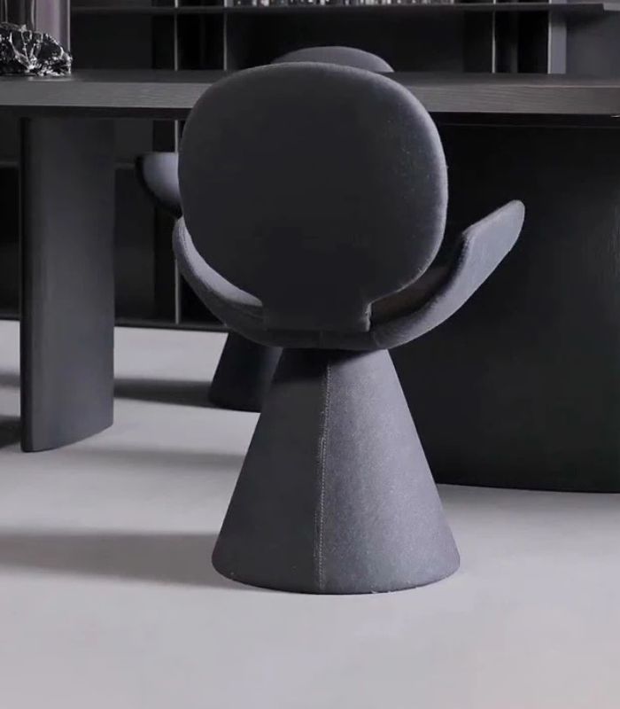 Modern Veritas Dining Chair Loomis - Flannel Upholstery with Wooden Frame in Black or Grey Soft