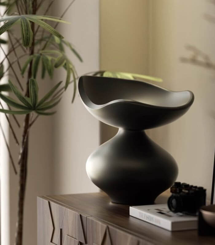 AETHER Modern Sculptural Bowl | Minimalist Wave Design Display Bowl 25 cm