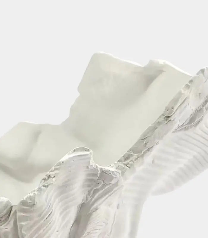 Enigmatic White Sculptural Vase - Handcrafted Modern Art Décor (44cm)