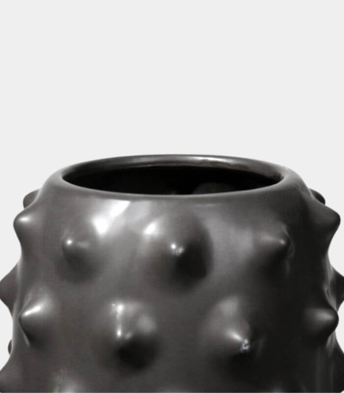 Arabella Black Spiked Handcrafted Ceramic Vase 26.5 cm (10.43 in)