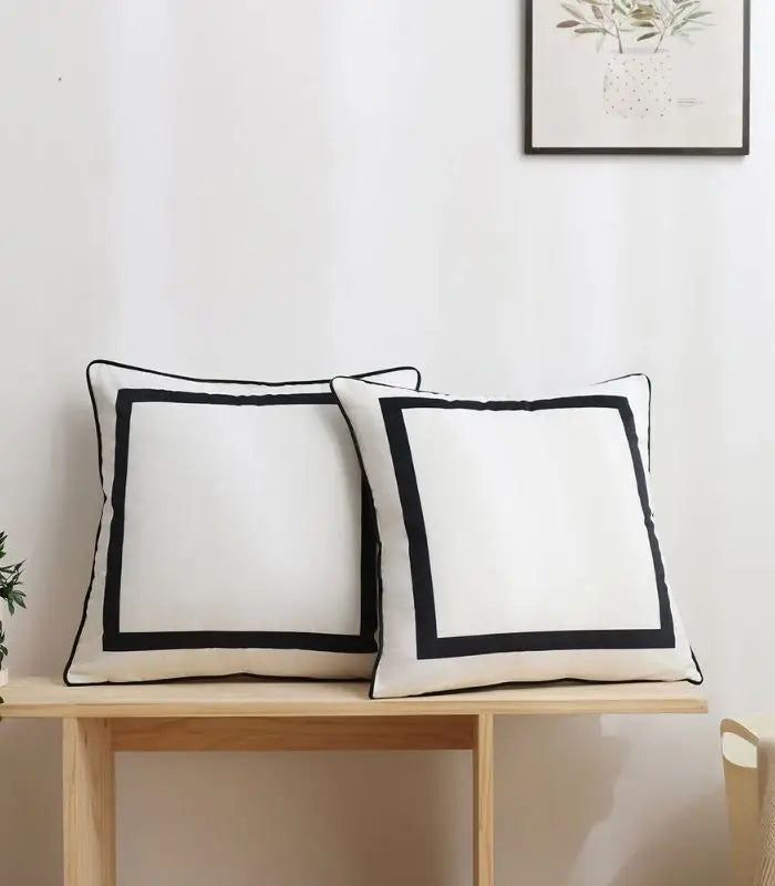 Set of 2 Pcs Elegant Square Velvet Cushion Covers 45x45 cm