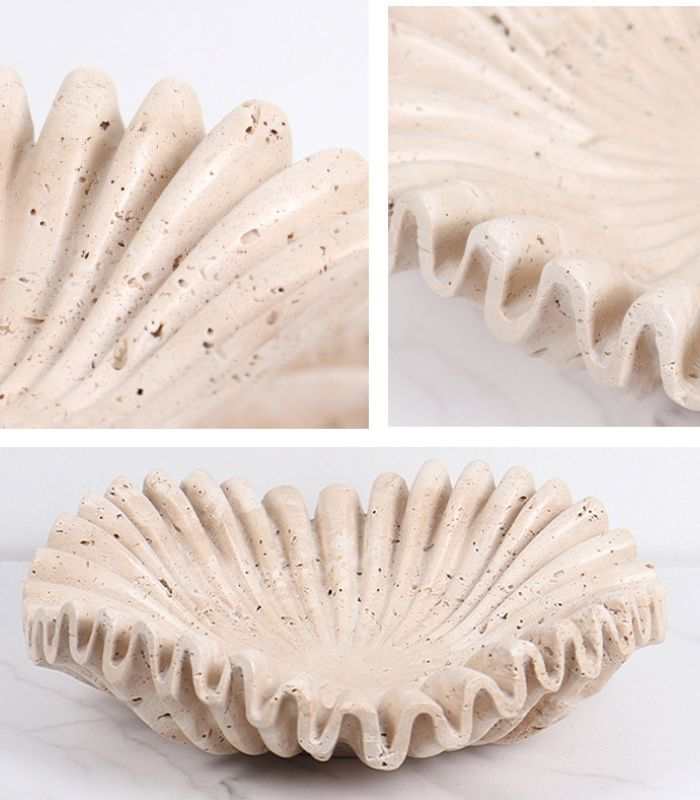 Handcrafted Natural Travertine Bowl - Available in Two Sizes