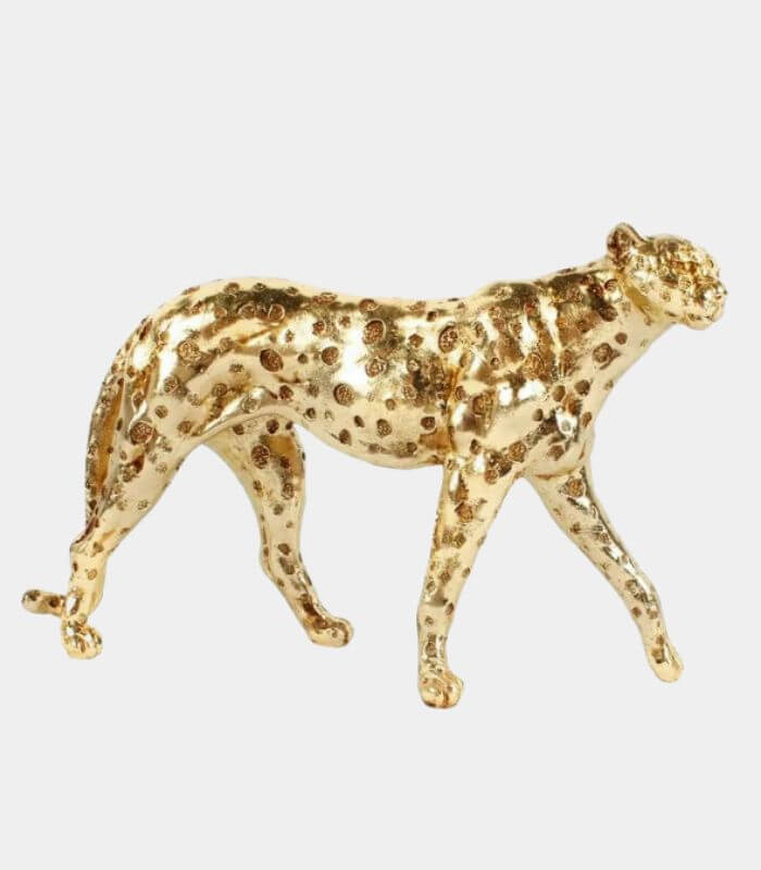 Golden Leopard Decorative Sculpture Resin 25 cm