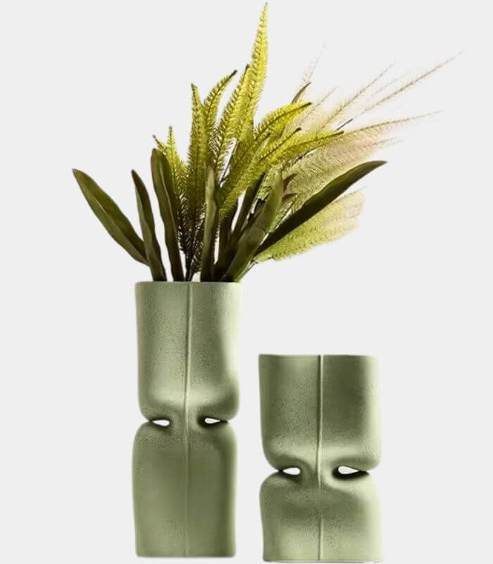 Ceramic Vase Kona with Irregular Design Green