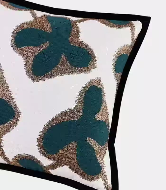 Aurora Decorative Cushion – Abstract Botanical Jacquard Design