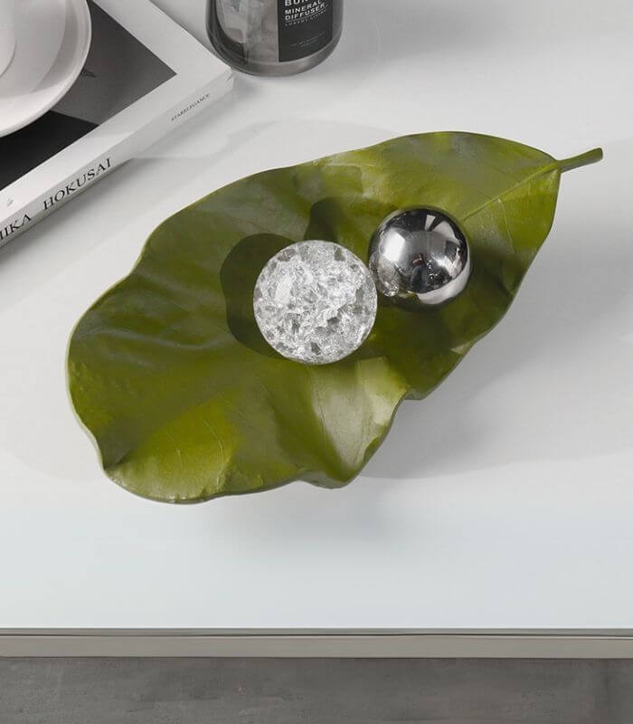 Botanica Leaf Catchall Tray Collection - Nature-Inspired Decorative Accent (Available in 3 Sizes & Colors)