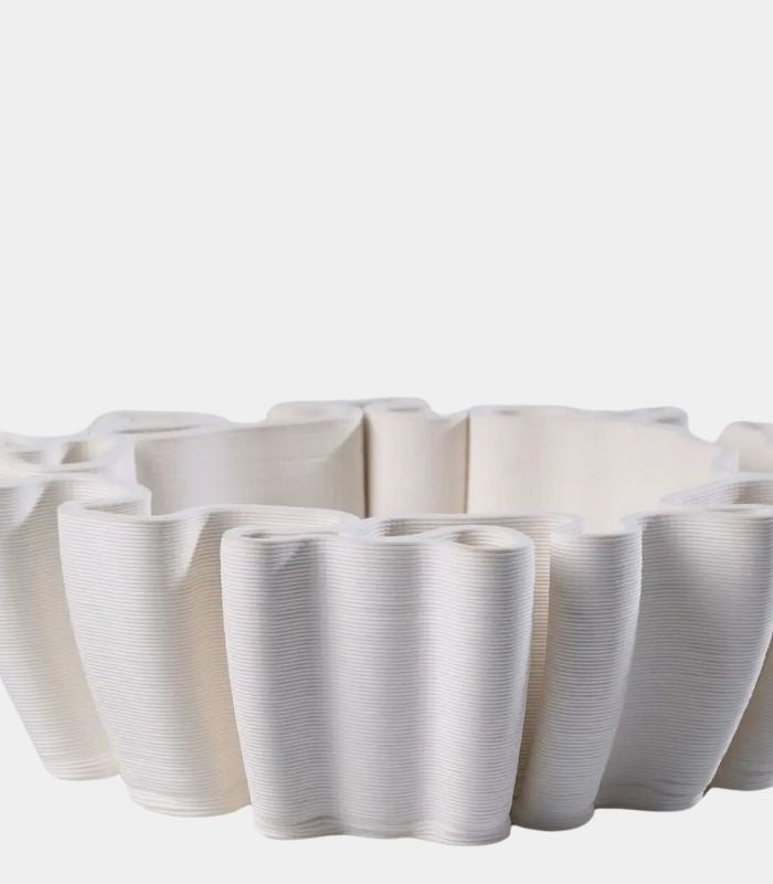 Large Ceramic Decorative Twist Bowl Centerpiece Bowl - Modern Design, 30 cm
