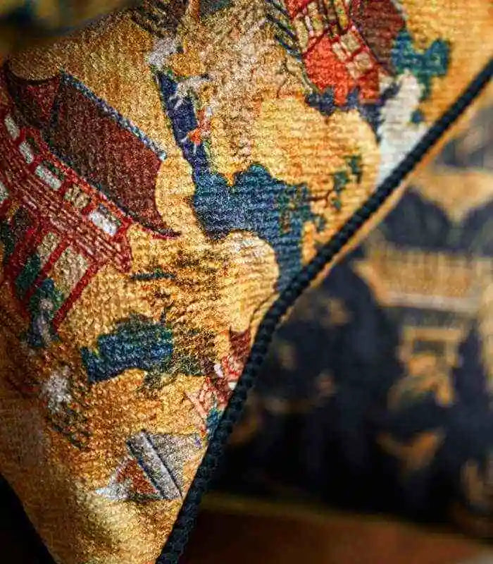 Decorative Cushion Cover Asian-Inspired Chenille Print