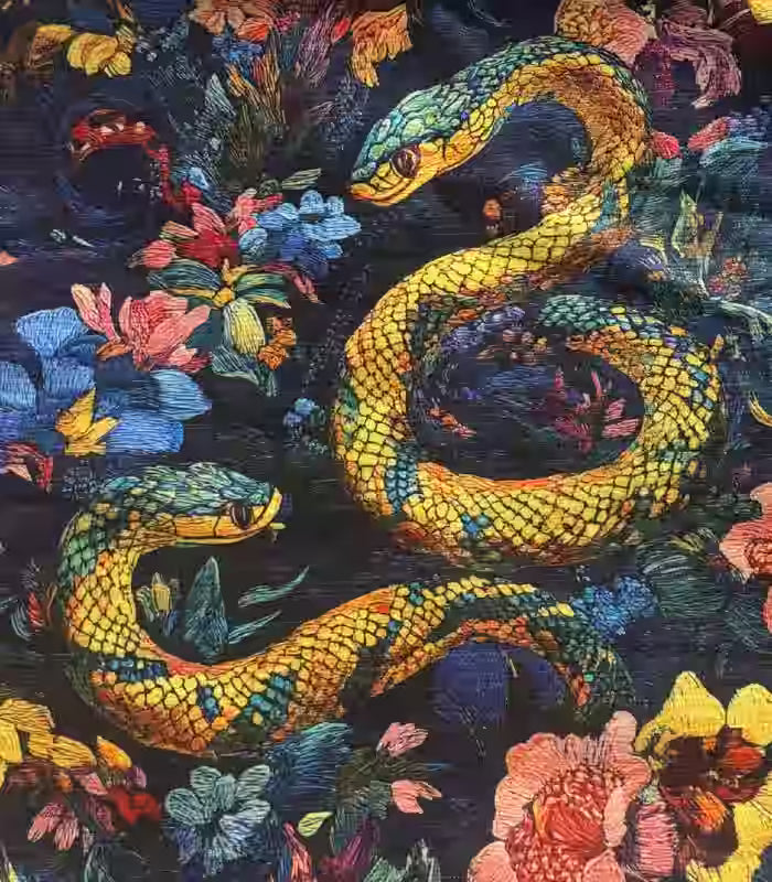Serpent Garden Decorative Cushion Cover with Fringe Trim 45 cm (18 in)
