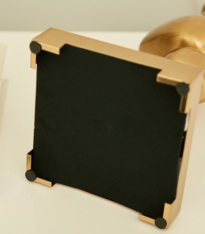 Sculptural Gold-Tone Pillar Candle Holders - Organic Pebble-Inspired Shape