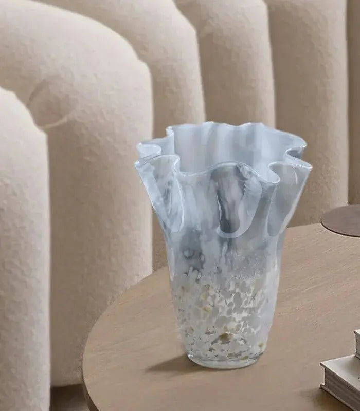 Ethereal Glass Vase – Organic Sculptural Design Blue