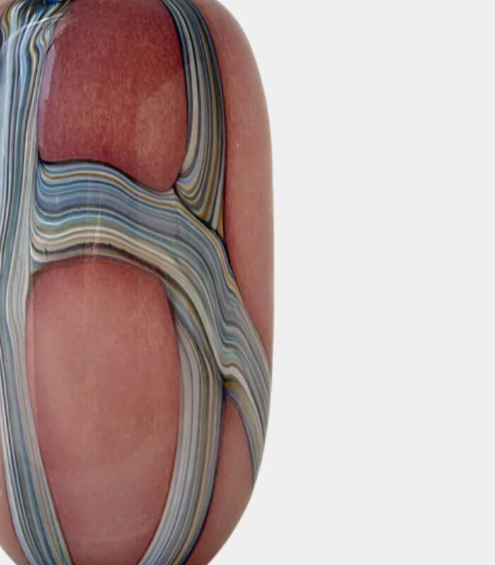 Agate Swirl Art Glass Vase | Blush Terracotta 27 cm