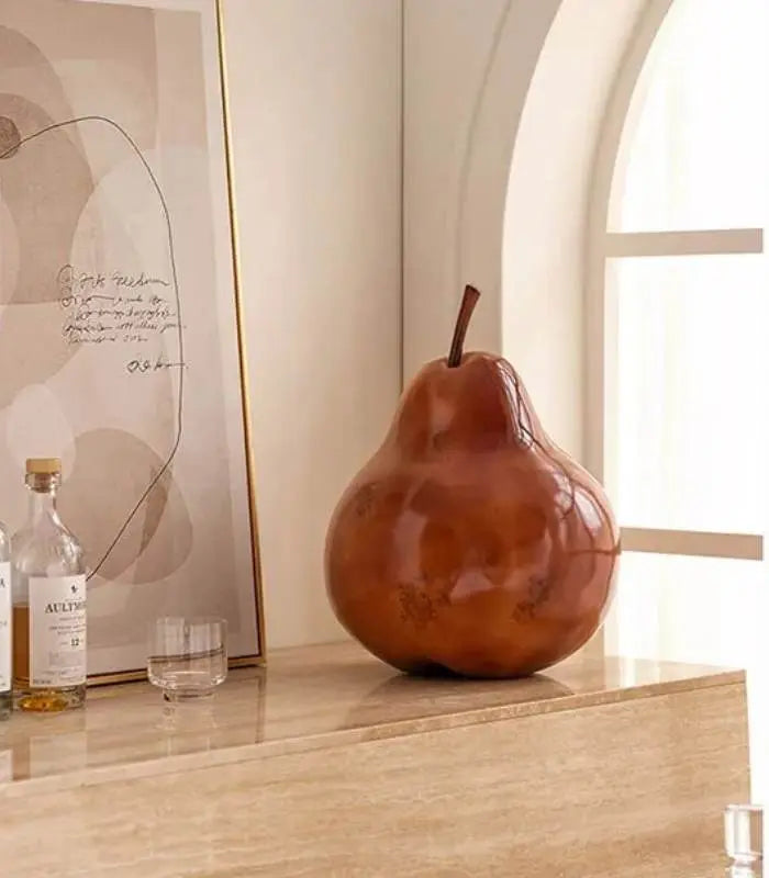 Brown Pear Decorative Sculpture Large