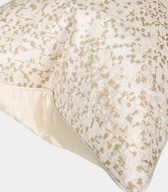Gilded Fleck Jacquard Cushion Cover – Textured Abstract Design Pillow Case