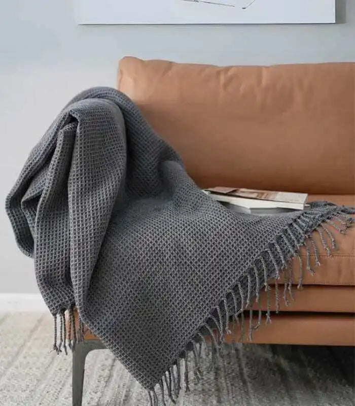 Waffle Throw Blanket Large 150 x 220 cm