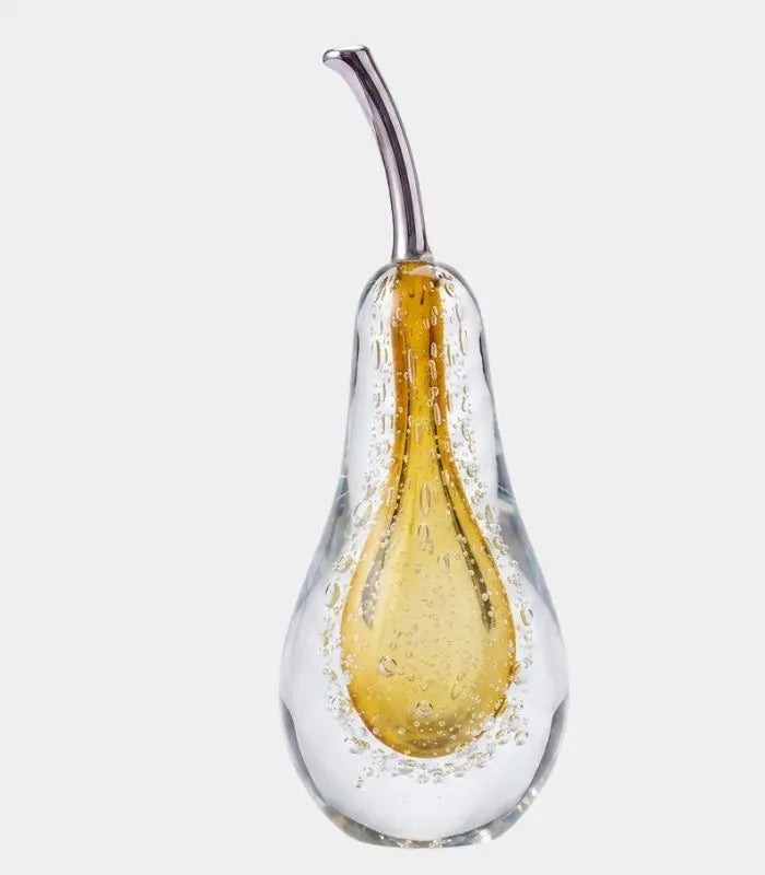 Crystalline Pear Sculpture – Handcrafted Glass Design 24.5 cm (9.65 in)