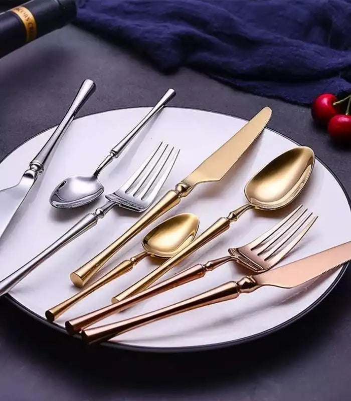 30 Pcs Cutlery Set Stainless Steel Mirror Polished Set for 6