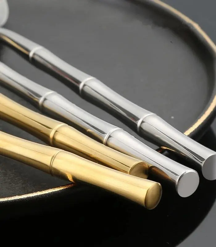 30 Pcs Stainless Steel Cutlery Set for 6 Bamboo Handle Style