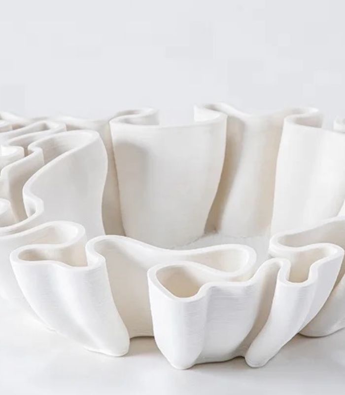 Large Ceramic Decorative Twist Bowl Centerpiece Bowl - Modern Design, 30 cm