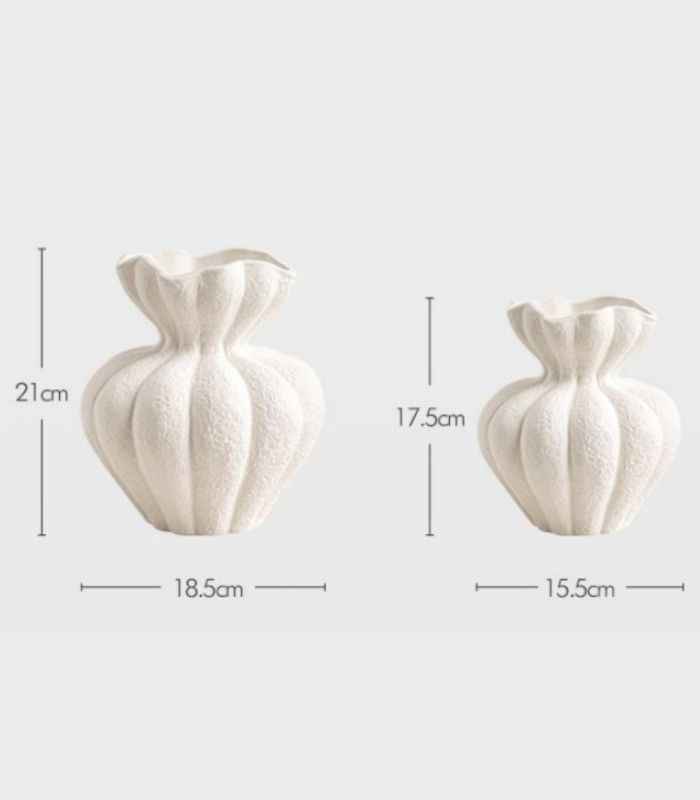 Delmara Tabletop Vase Large Textured White Ceramic