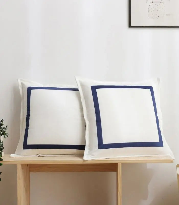 Set of 2 Pcs Elegant Square Velvet Cushion Covers 45x45 cm