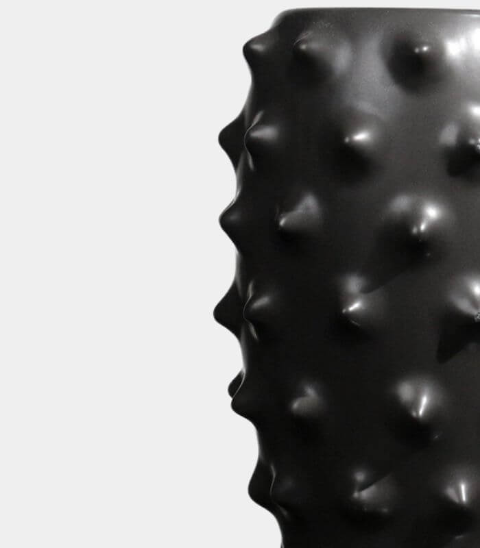 Arabella Black Spiked Handcrafted Ceramic Vase 26.5 cm (10.43 in)