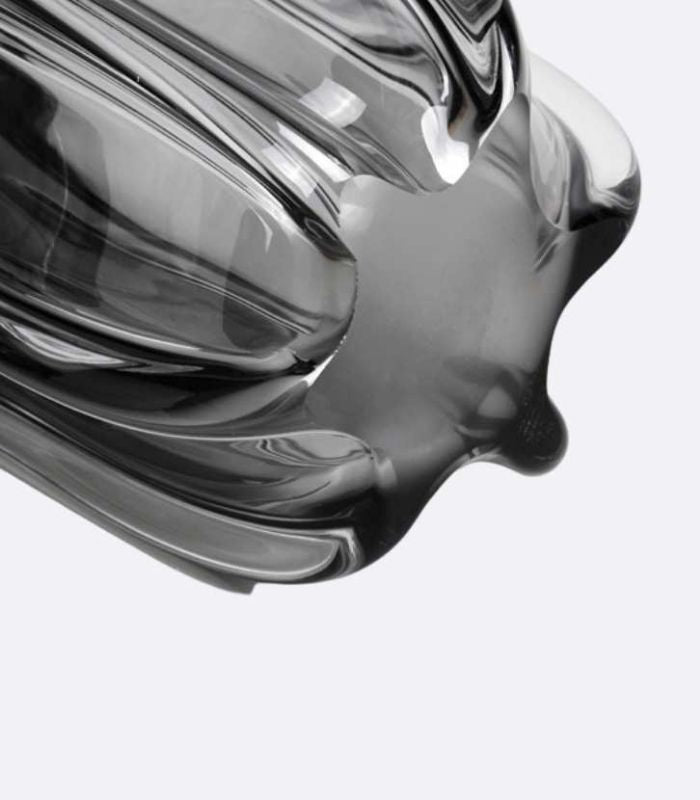 Hand-Blown Glass Vase Floral Black Hue