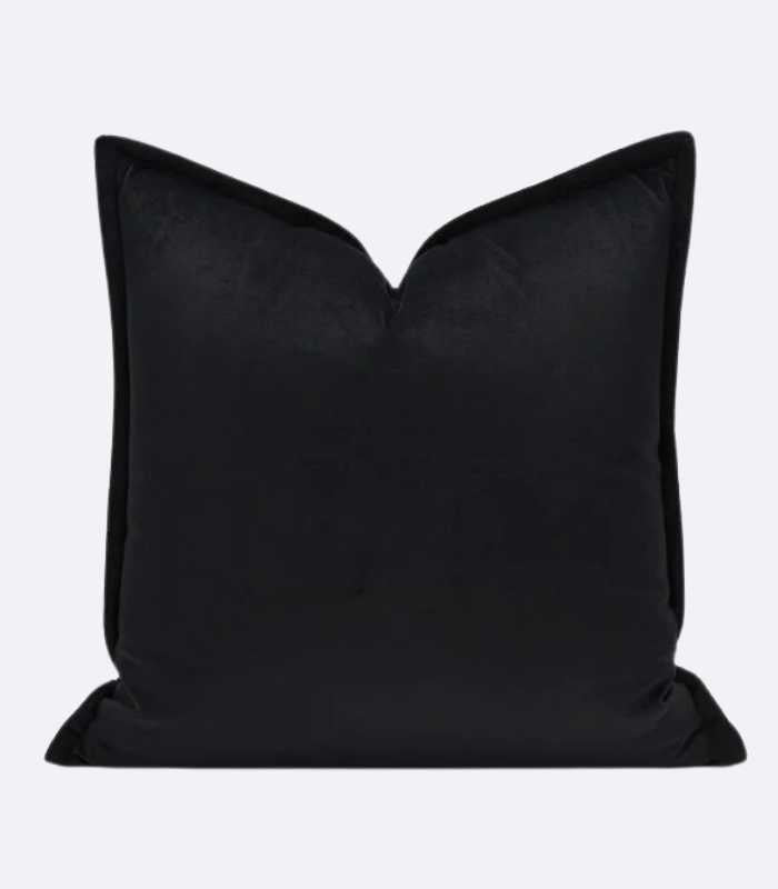 Cushion Cover Velvet Leopard Embroidery Black