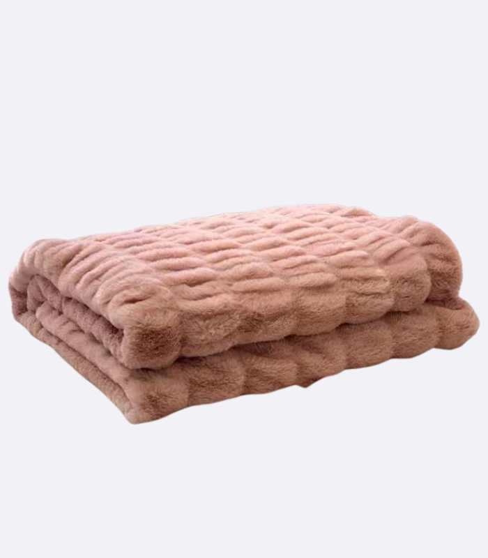 Faux Fur Throw Blanket Decorative Large Pink